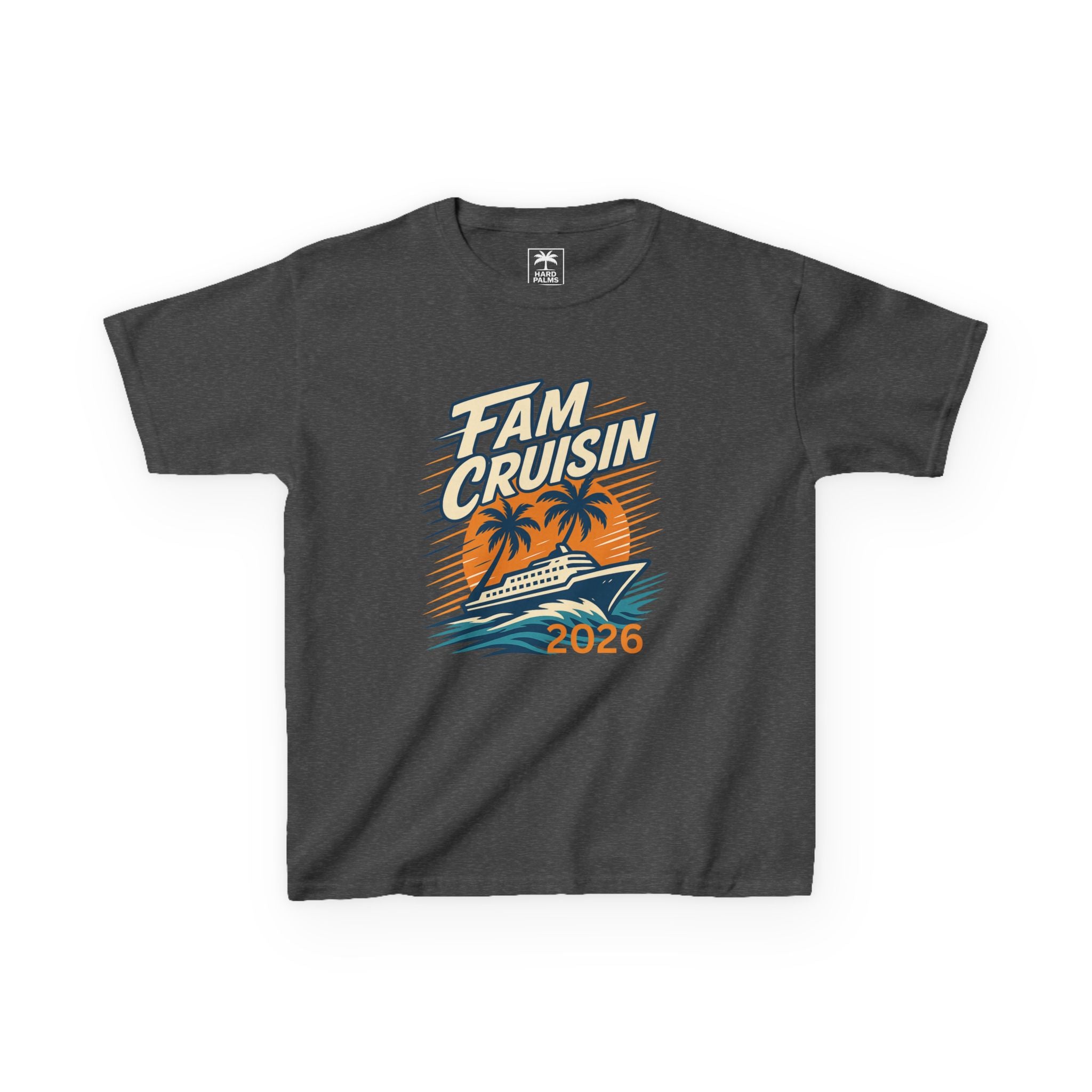 "Fam Cruisin 2026" YOUTH Family Vacation Tee - Family Cruise Tee by Hard Palms