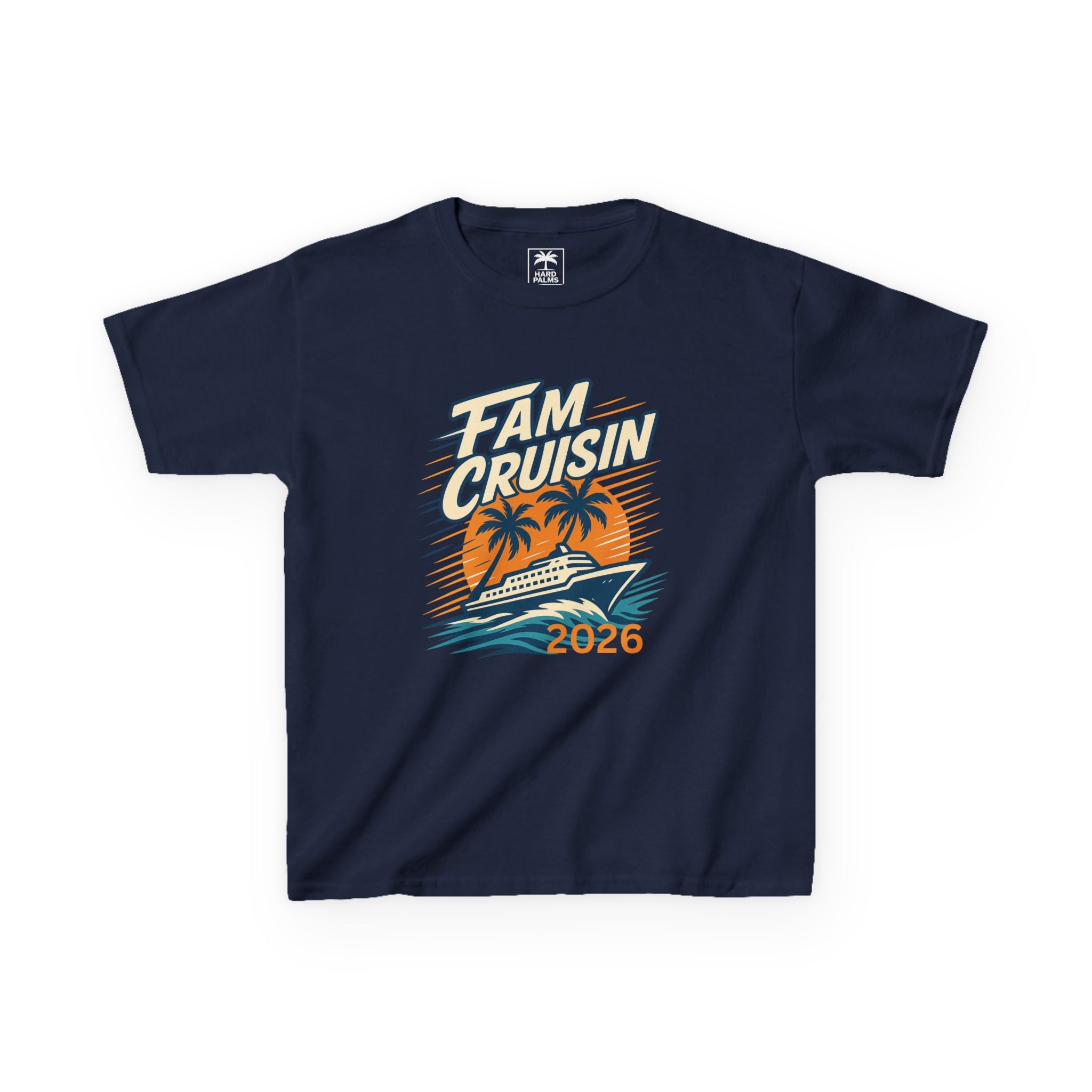 "Fam Cruisin 2026" YOUTH Family Vacation Tee - Family Cruise Tee by Hard Palms
