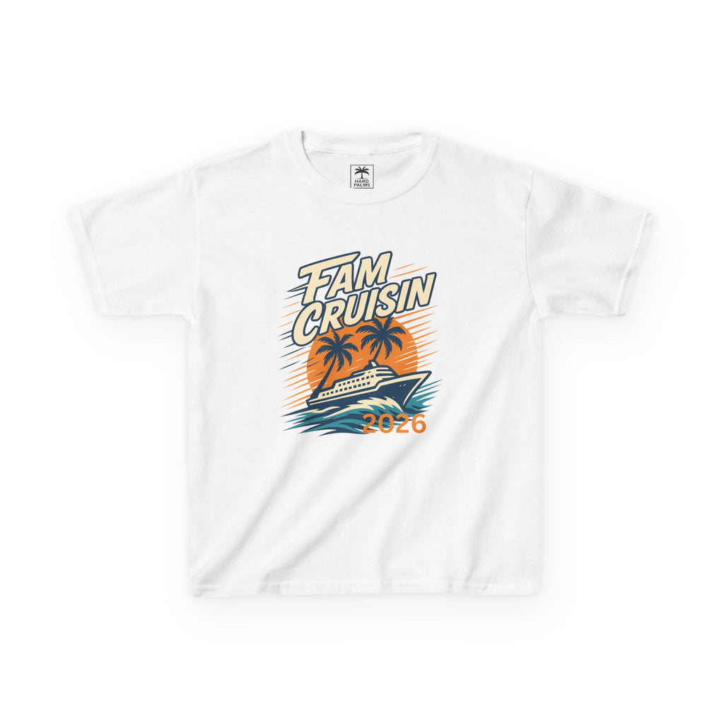 "Fam Cruisin 2026" YOUTH Family Vacation Tee - Family Cruise Tee by Hard Palms