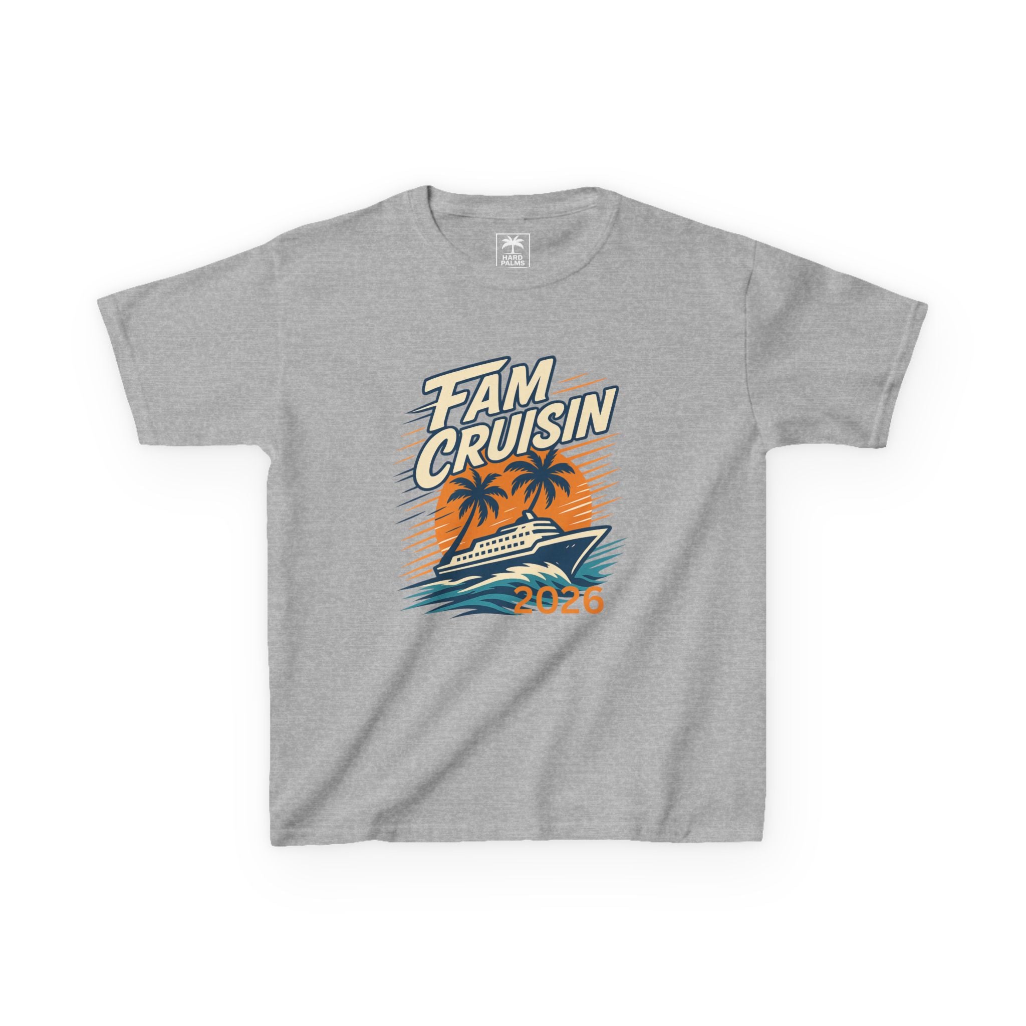 "Fam Cruisin 2026" YOUTH Family Vacation Tee - Family Cruise Tee by Hard Palms