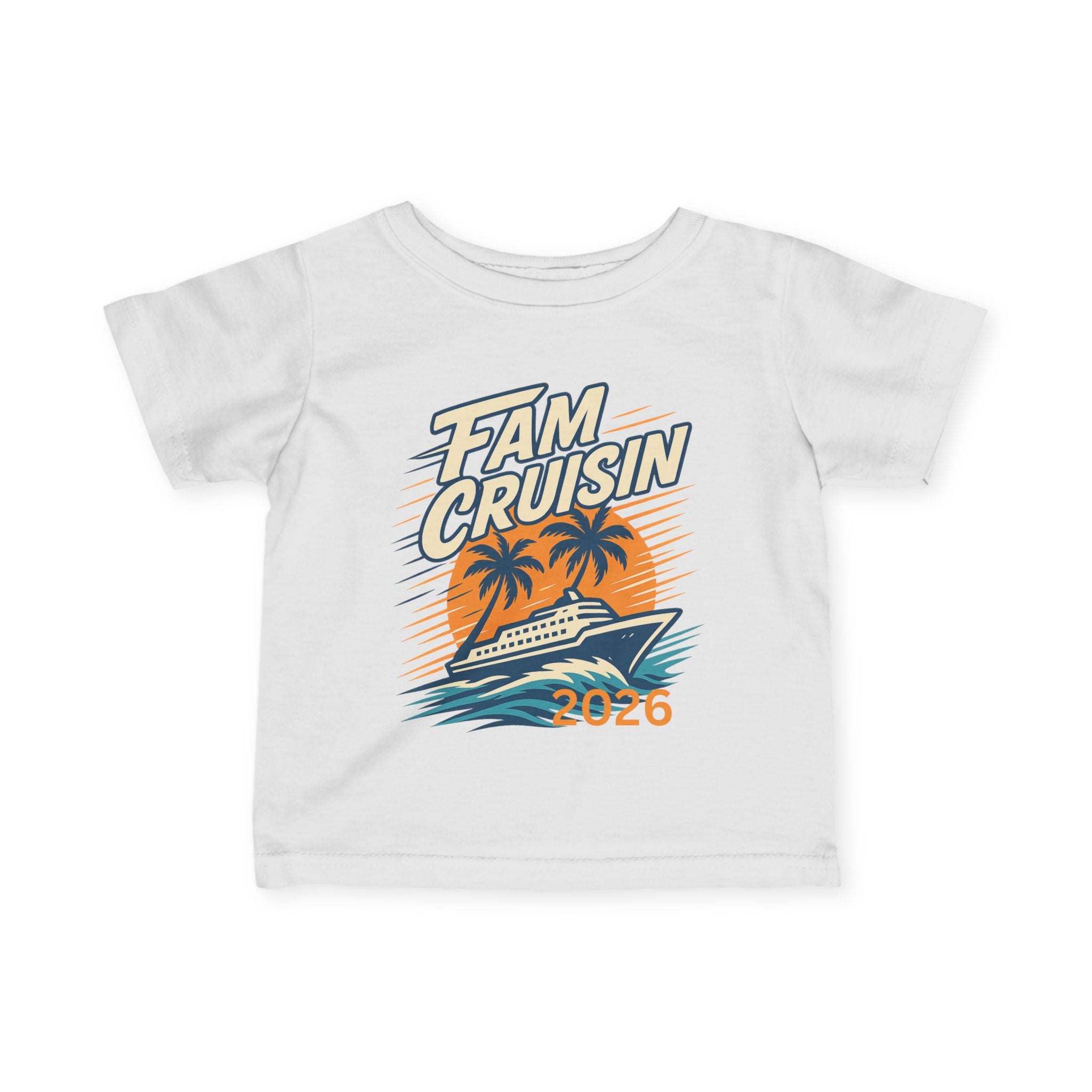 "Fam Cruisin 2026" INFANT Family Vacation Tee - Family Cruise Tee by Hard Palms