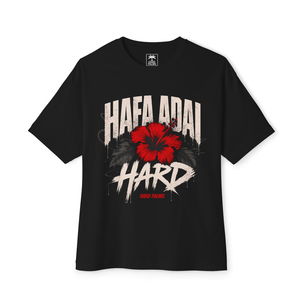 "Hafa Adai Hard" Oversized Boxy Tee - Premium Lifestyle Streetwear - Black