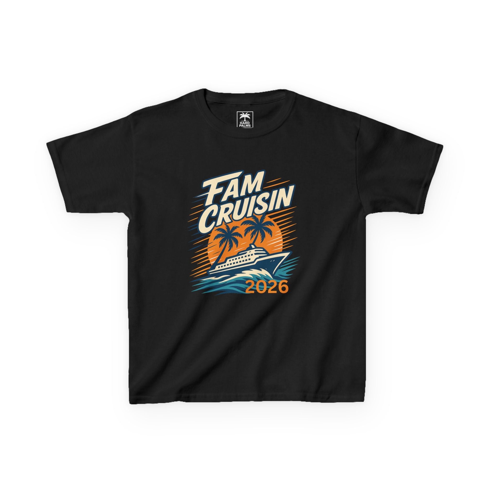 "Fam Cruisin 2026" YOUTH Family Vacation Tee - Family Cruise Tee by Hard Palms