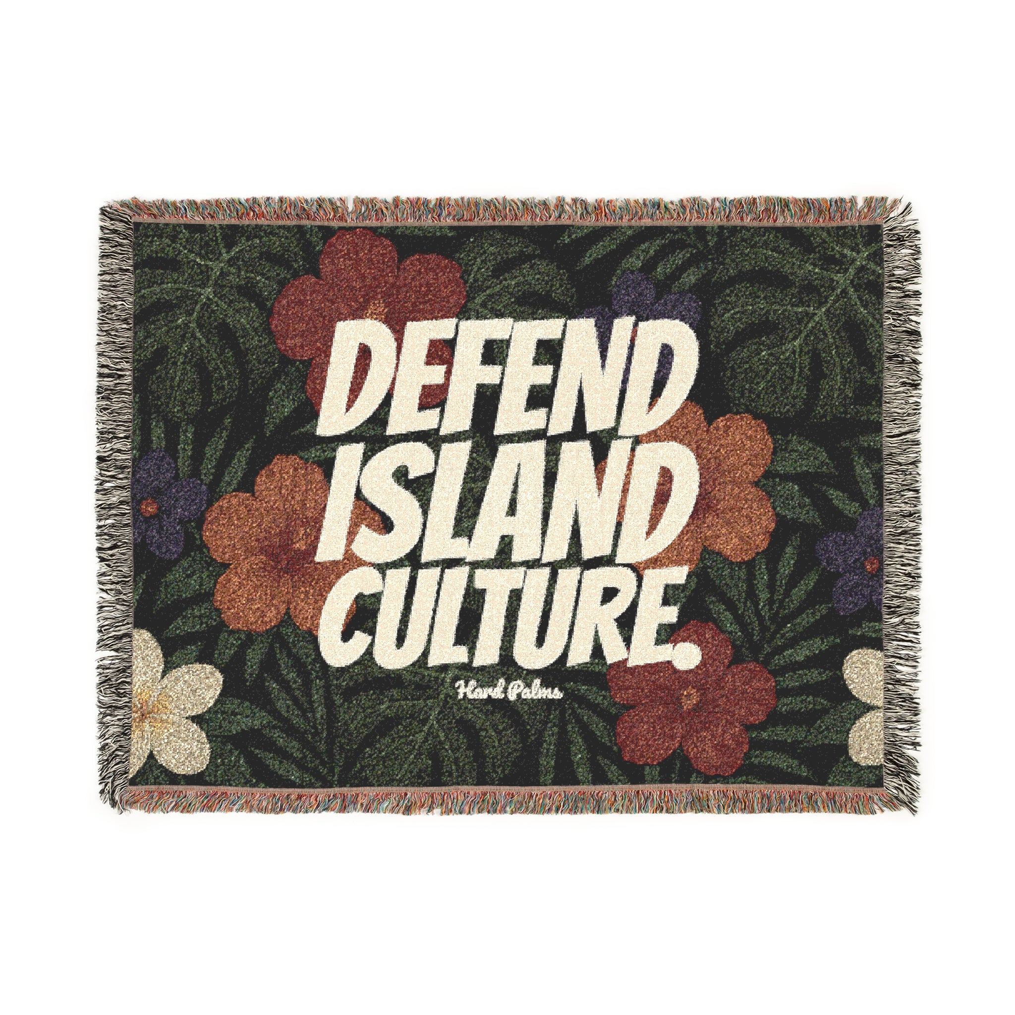 "Defend Island Culture" Woven Blanket – Premium Lifestyle Comfort & Cozy Throw - Black