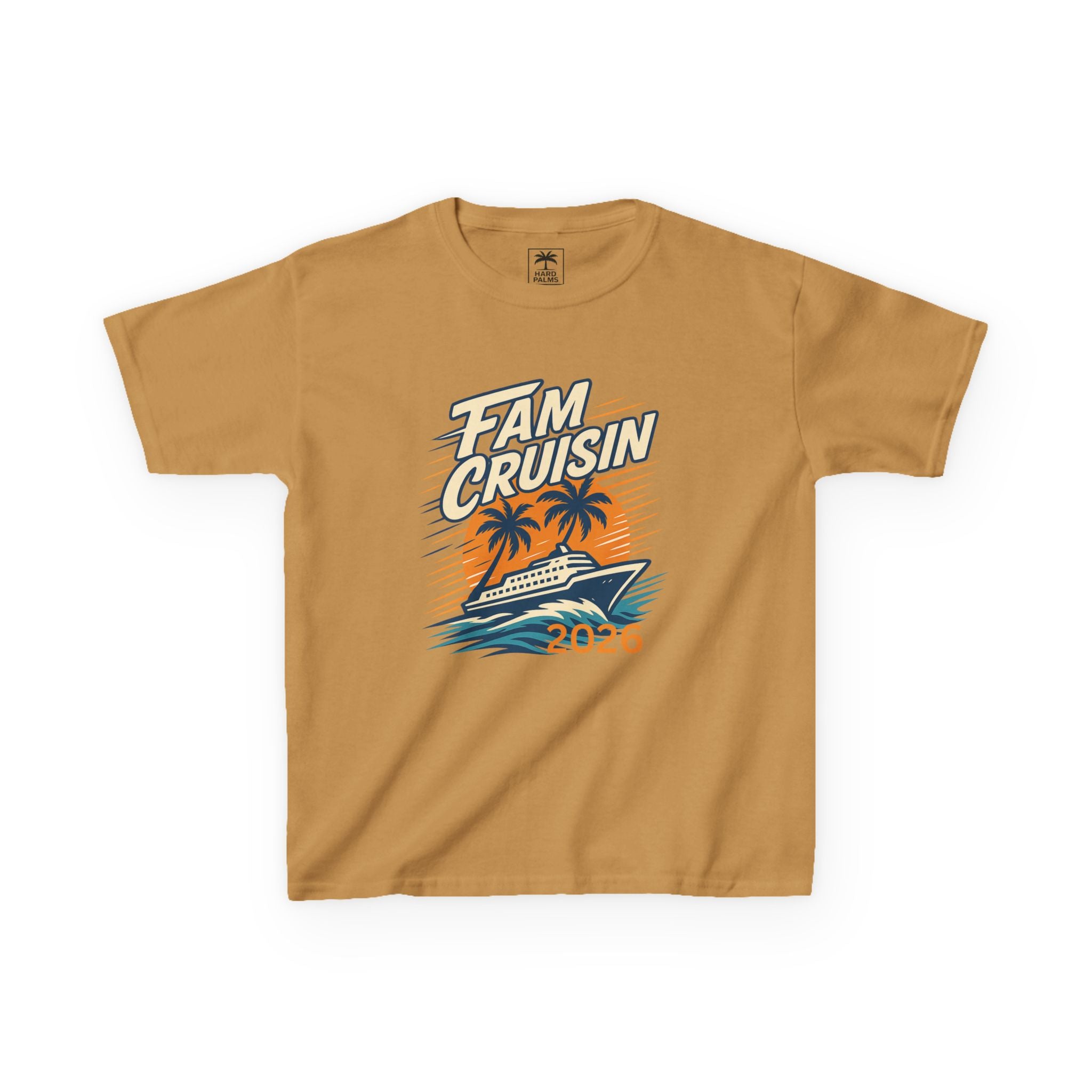 "Fam Cruisin 2026" YOUTH Family Vacation Tee - Family Cruise Tee by Hard Palms
