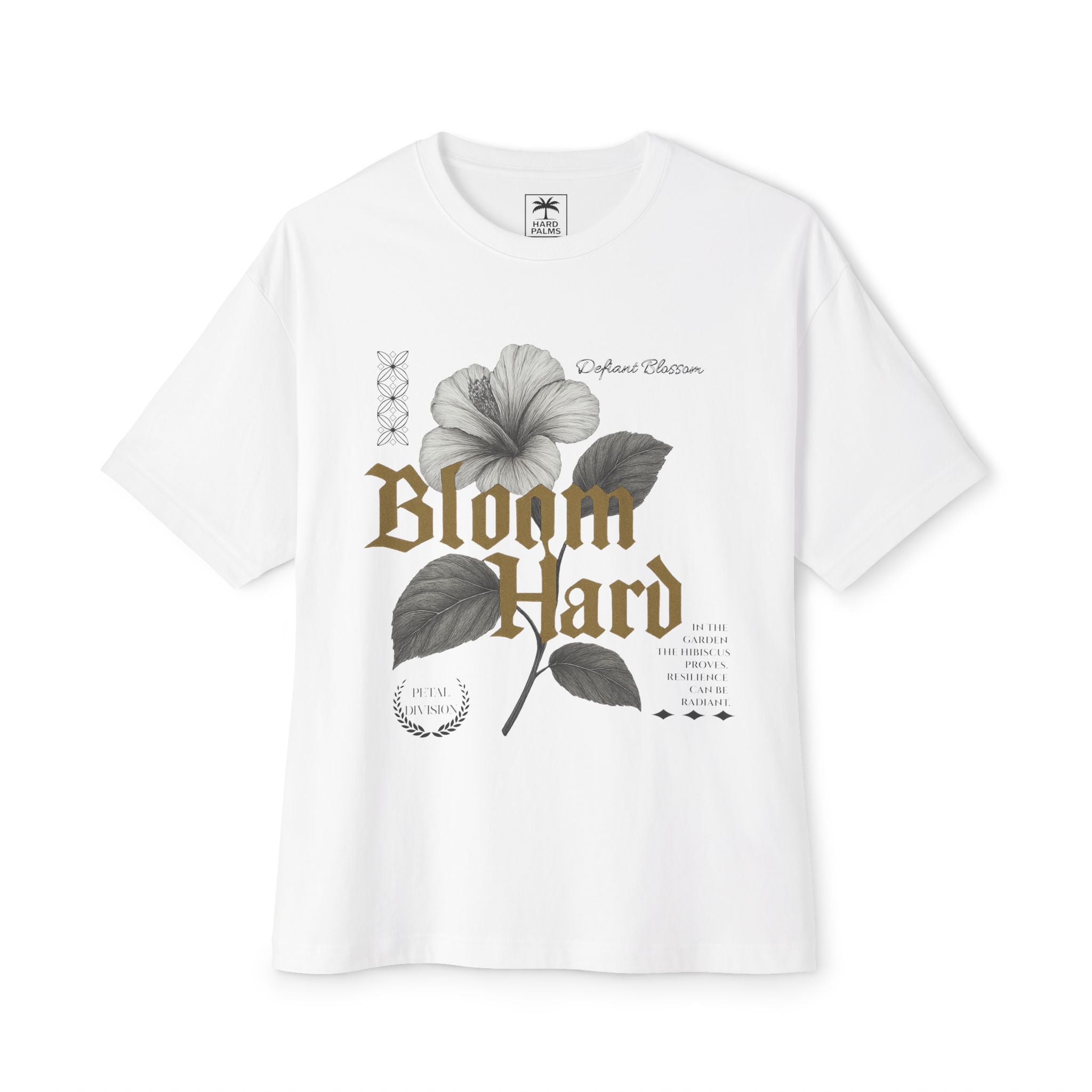 "Bloom Hard" Oversized Boxy Tee - Premium Lifestyle Streetwear by Hard Palms - White