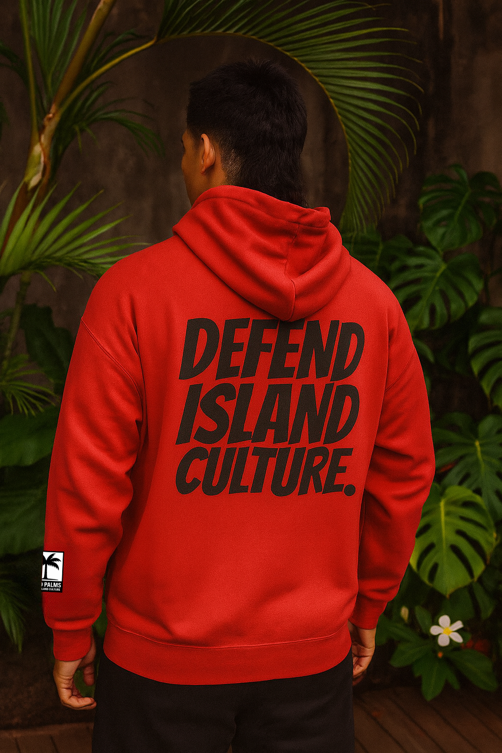 Hard Palms “Defend Island Culture” Hoodie – Lifestyle Streetwear - Red