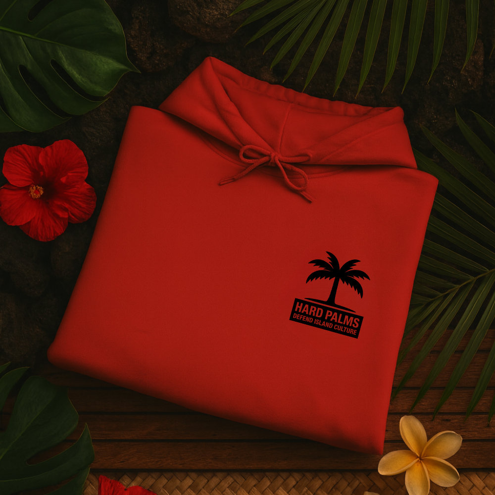 Hard Palms “Defend Island Culture” Hoodie – Lifestyle Streetwear - Red