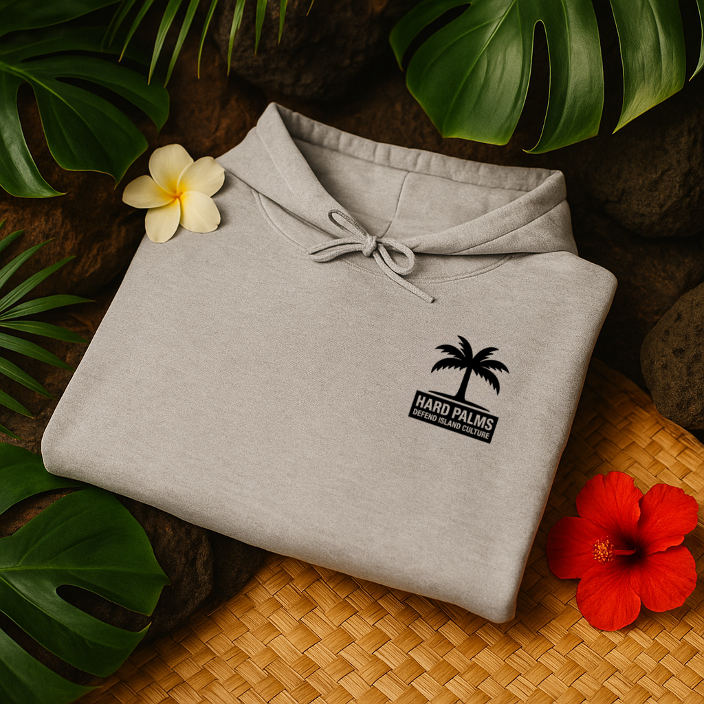 Hard Palms “Defend Island Culture” Hoodie – Lifestyle Streetwear - Sport Gray