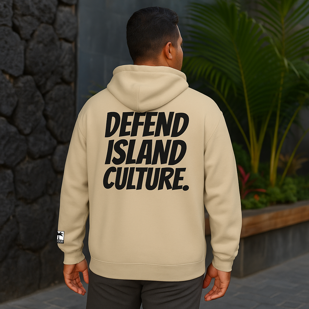 Hard Palms “Defend Island Culture” Hoodie – Lifestyle Streetwear - Sand