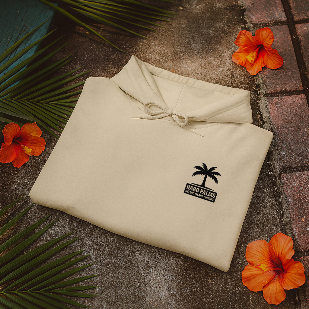 Hard Palms “Defend Island Culture” Hoodie – Lifestyle Streetwear - Sand