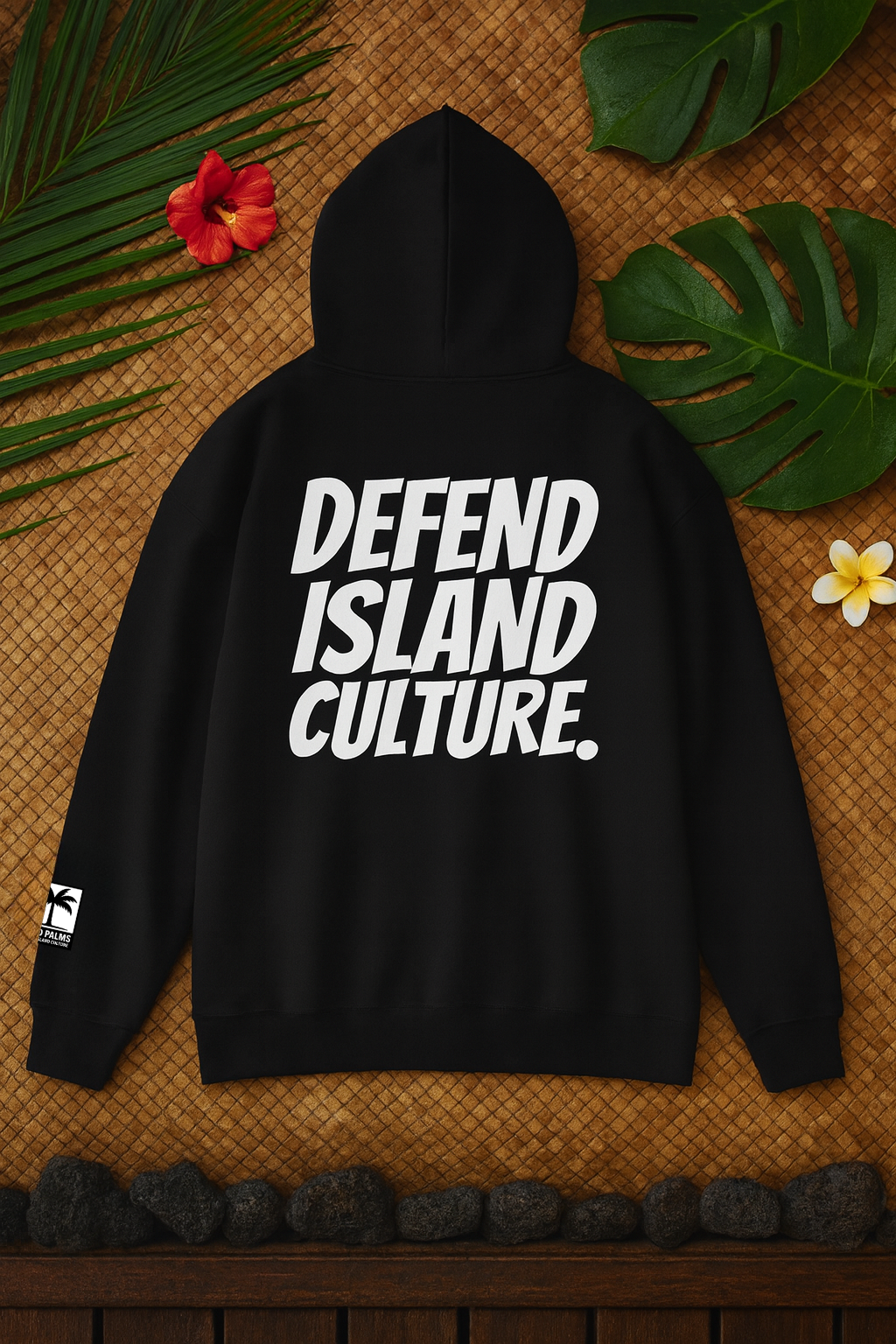Hard Palms “Defend Island Culture” Hoodie – Lifestyle Streetwear - Black