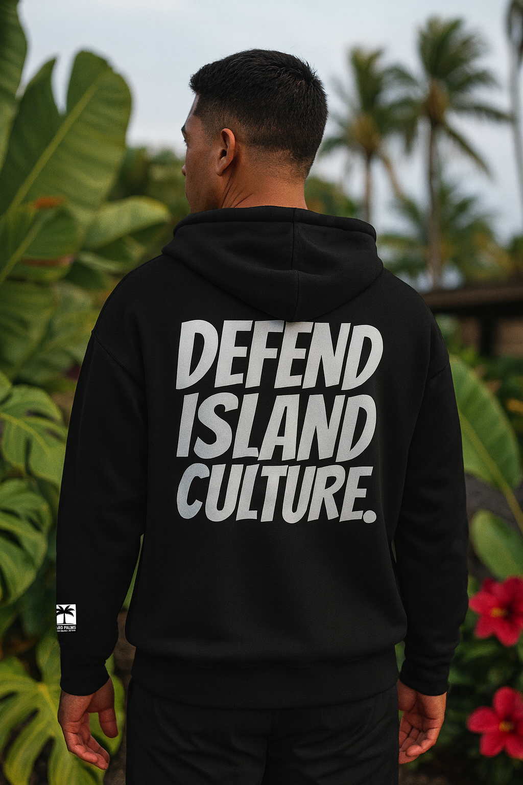 Hard Palms “Defend Island Culture” Hoodie – Lifestyle Streetwear - Black