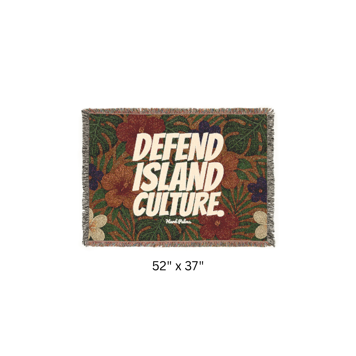 "Defend Island Culture" Woven Blanket – Premium Lifestyle Comfort & Cozy Throw - Coffee