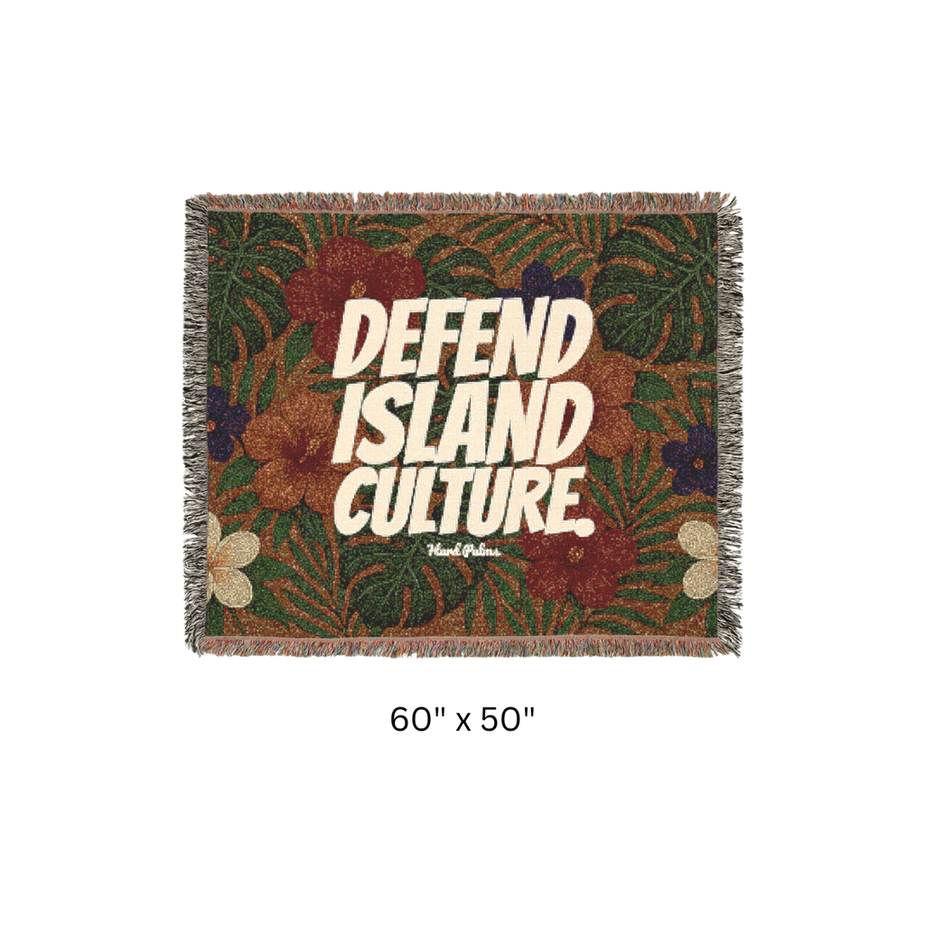 "Defend Island Culture" Woven Blanket – Premium Lifestyle Comfort & Cozy Throw - Coffee