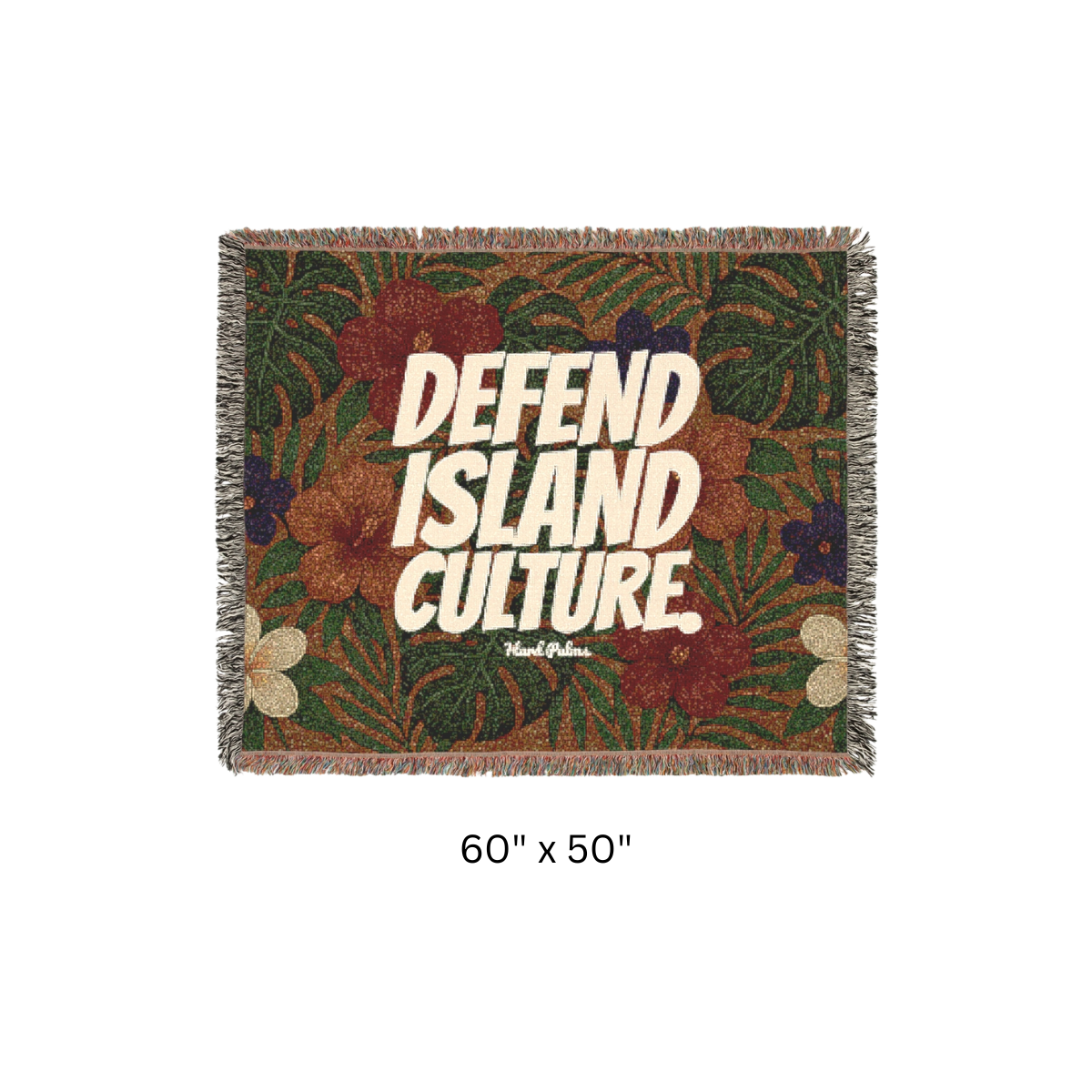 "Defend Island Culture" Woven Blanket – Premium Lifestyle Comfort & Cozy Throw - Coffee