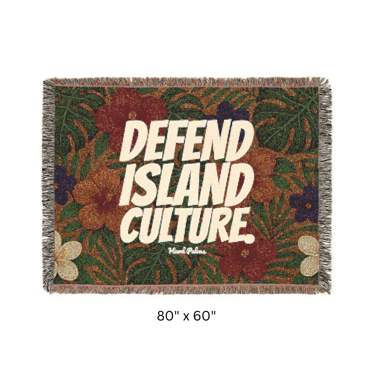 "Defend Island Culture" Woven Blanket – Premium Lifestyle Comfort & Cozy Throw - Coffee