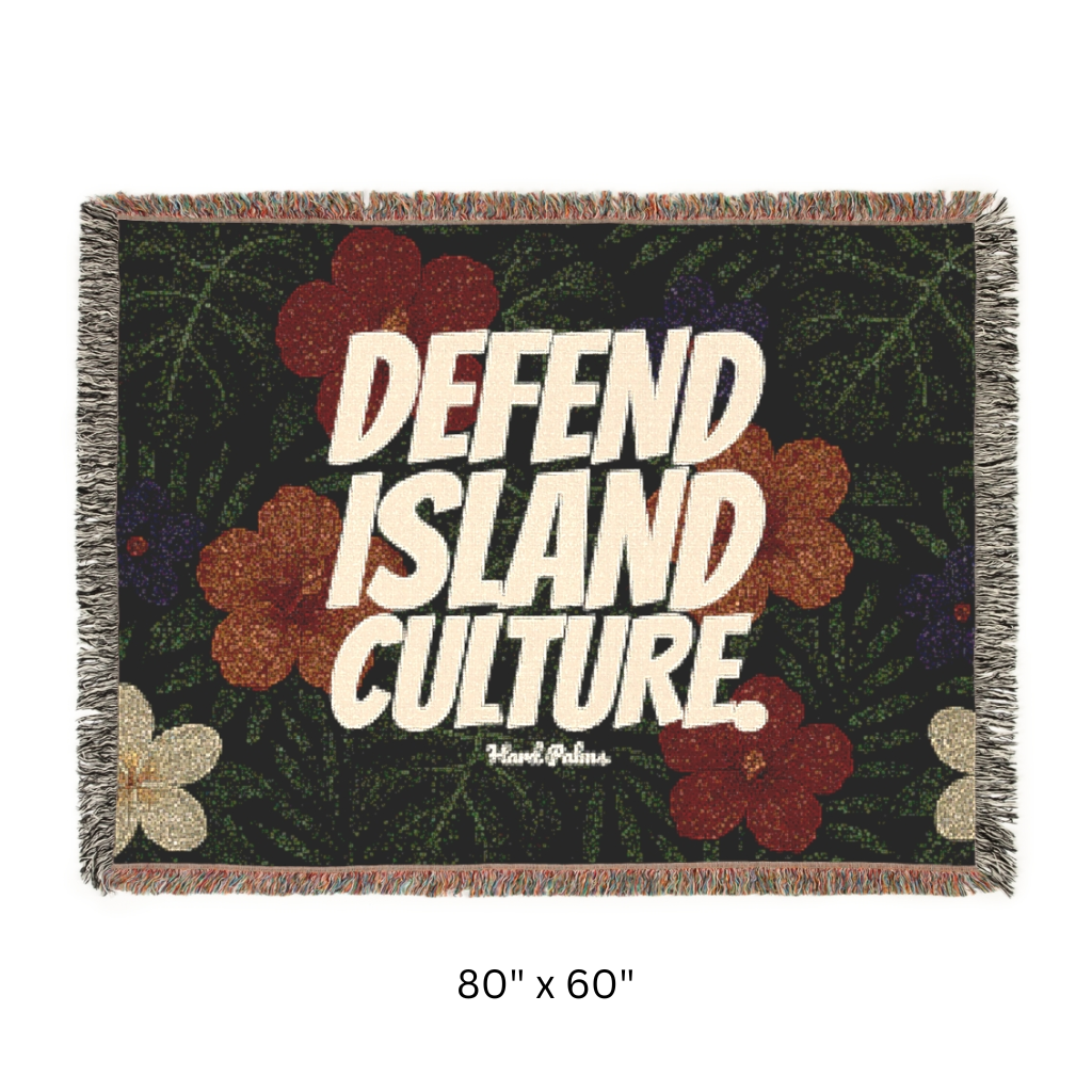 "Defend Island Culture" Woven Blanket – Premium Lifestyle Comfort & Cozy Throw - Black