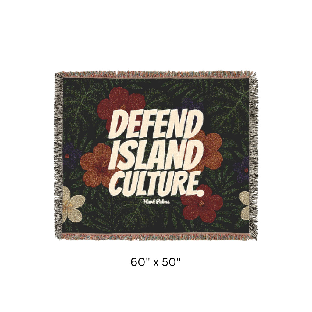 "Defend Island Culture" Woven Blanket – Premium Lifestyle Comfort & Cozy Throw - Black