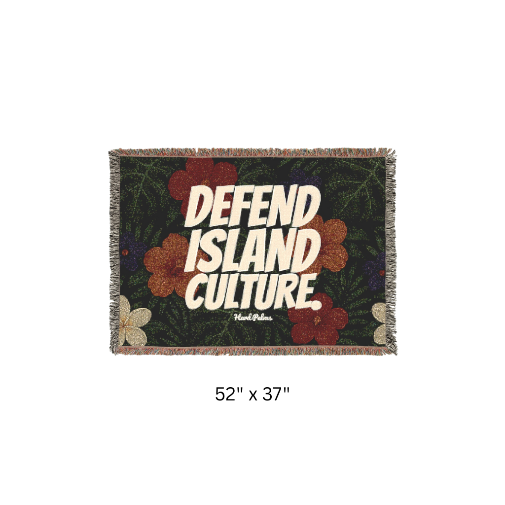 "Defend Island Culture" Woven Blanket – Premium Lifestyle Comfort & Cozy Throw - Black