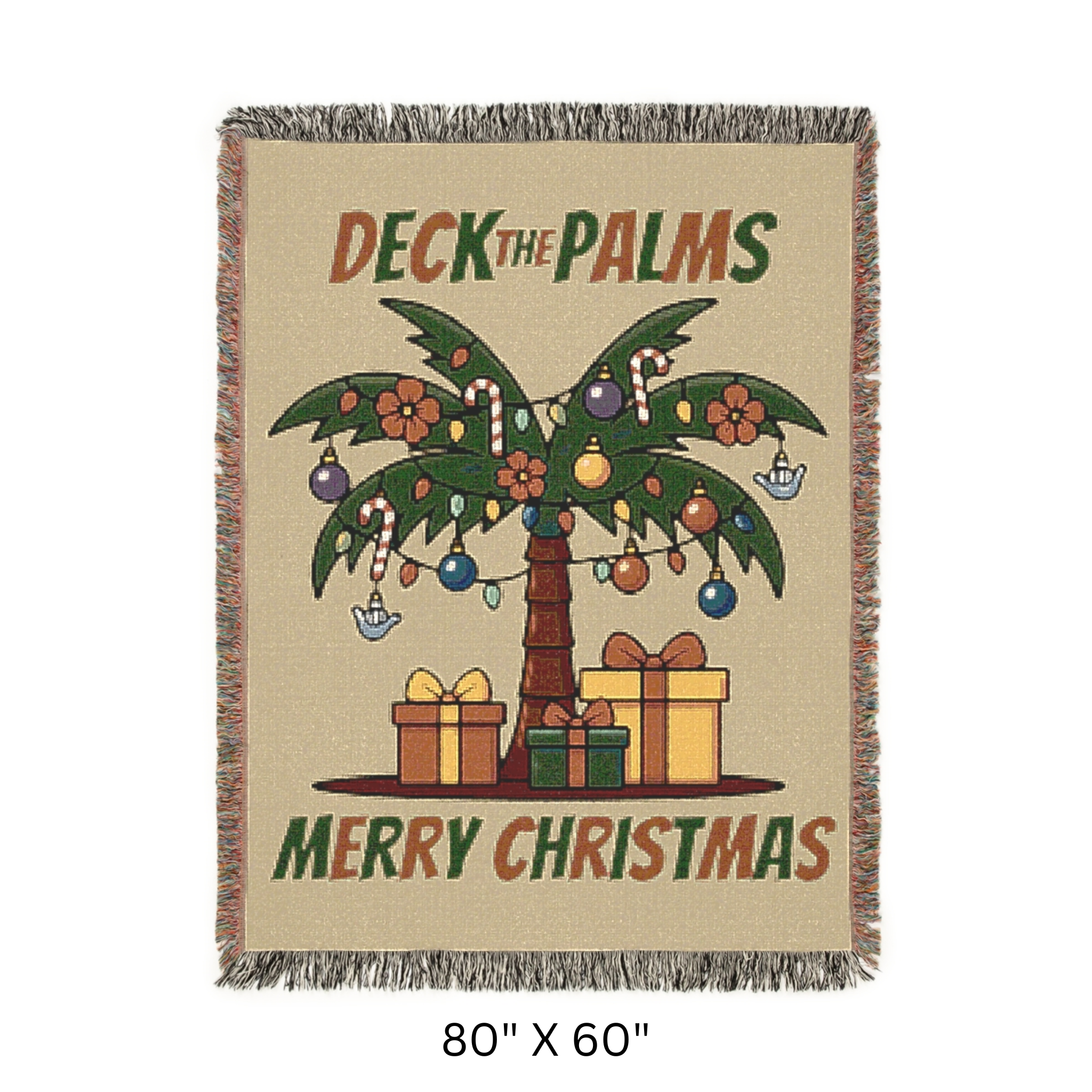 "Deck The Palms" Woven X-Mas Blanket – Premium Lifestyle Comfort & Cozy Throw
