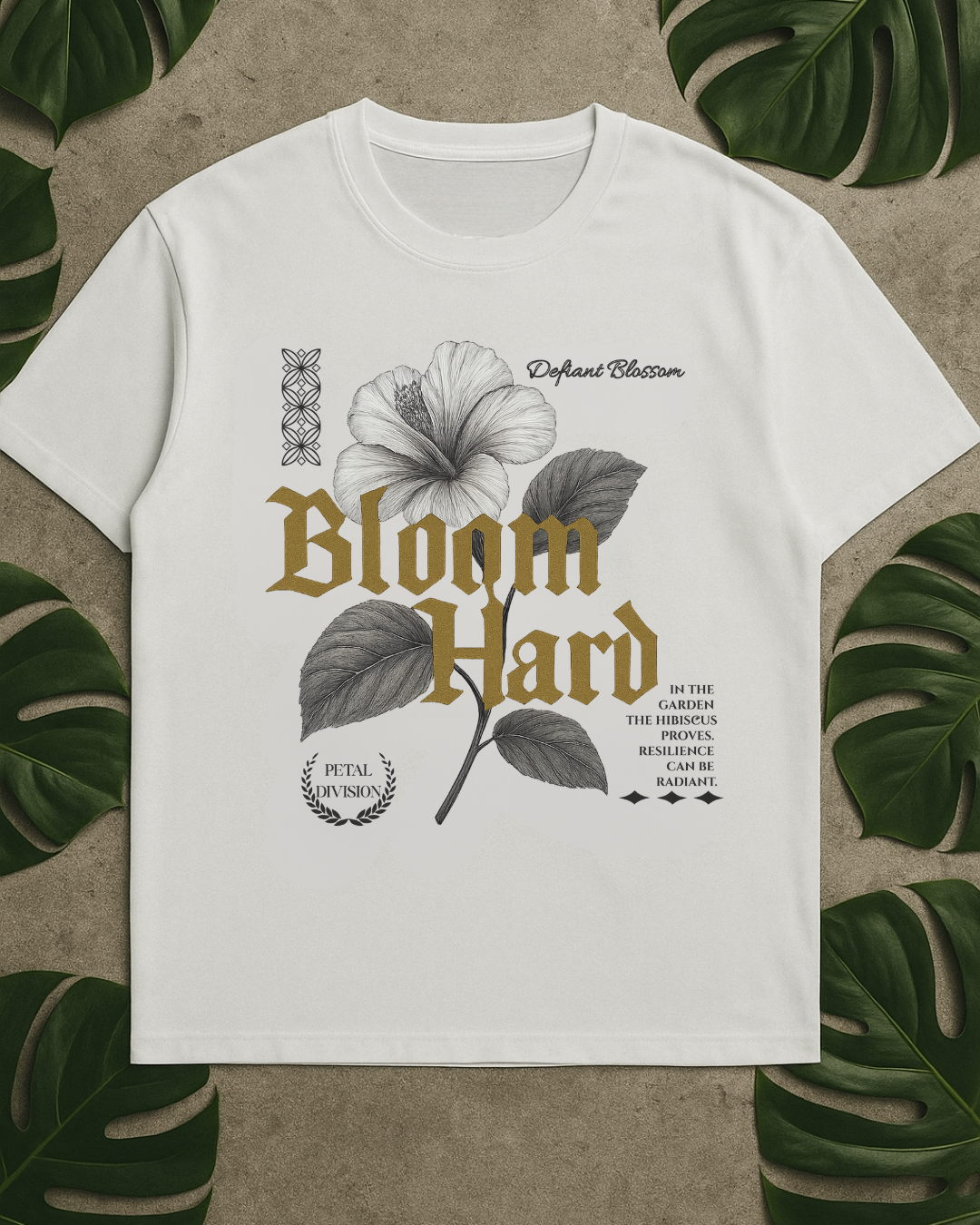 "Bloom Hard" Oversized Boxy Tee - Premium Lifestyle Streetwear by Hard Palms - White