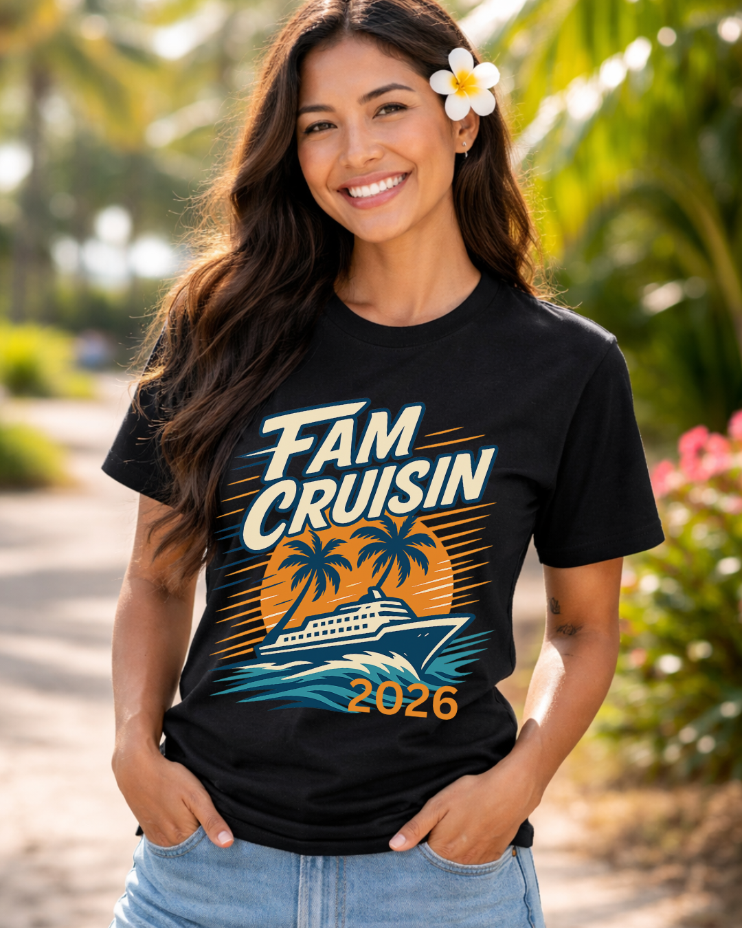"Fam Cruisin 2026" Family Vacation Tee - Family Cruise Tee by Hard Palms