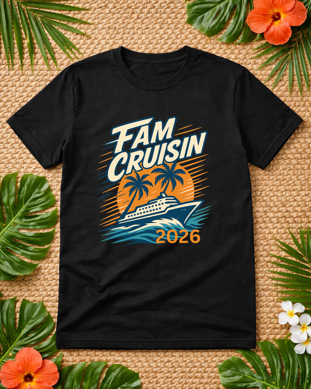 "Fam Cruisin 2026" Family Vacation Tee - Family Cruise Tee by Hard Palms