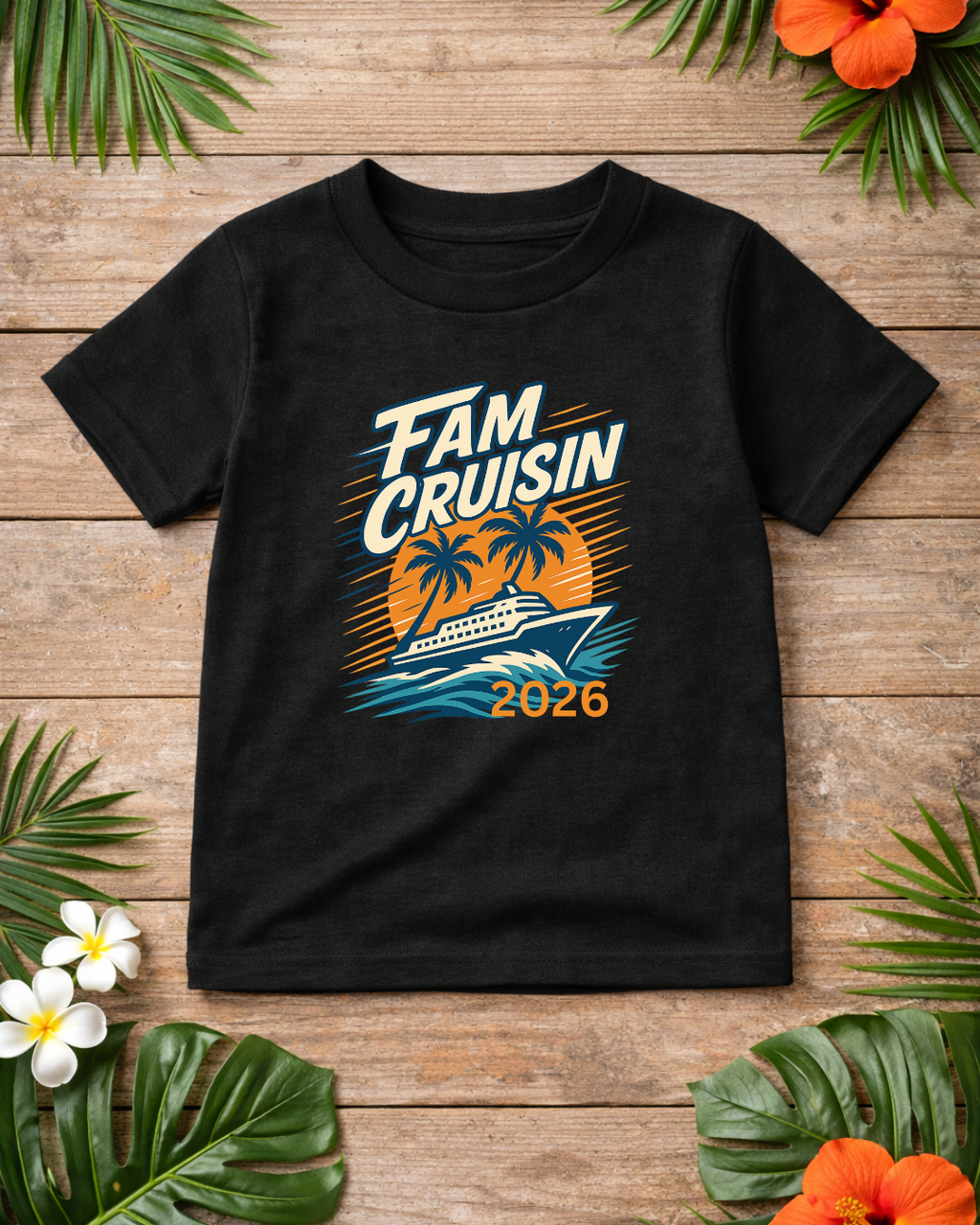 "Fam Cruisin 2026" TODDLER Family Vacation Tee - Family Cruise Tee by Hard Palms