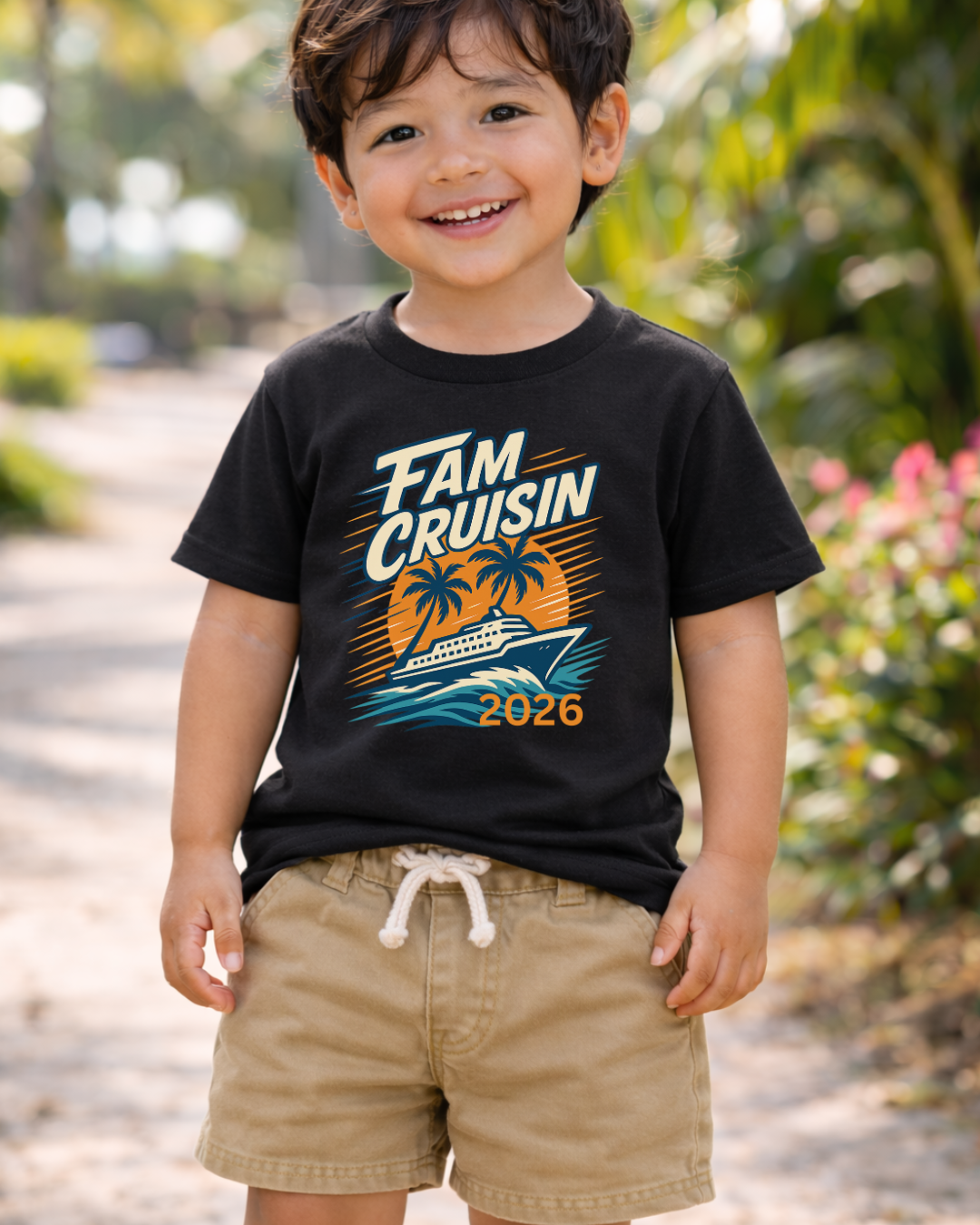"Fam Cruisin 2026" TODDLER Family Vacation Tee - Family Cruise Tee by Hard Palms