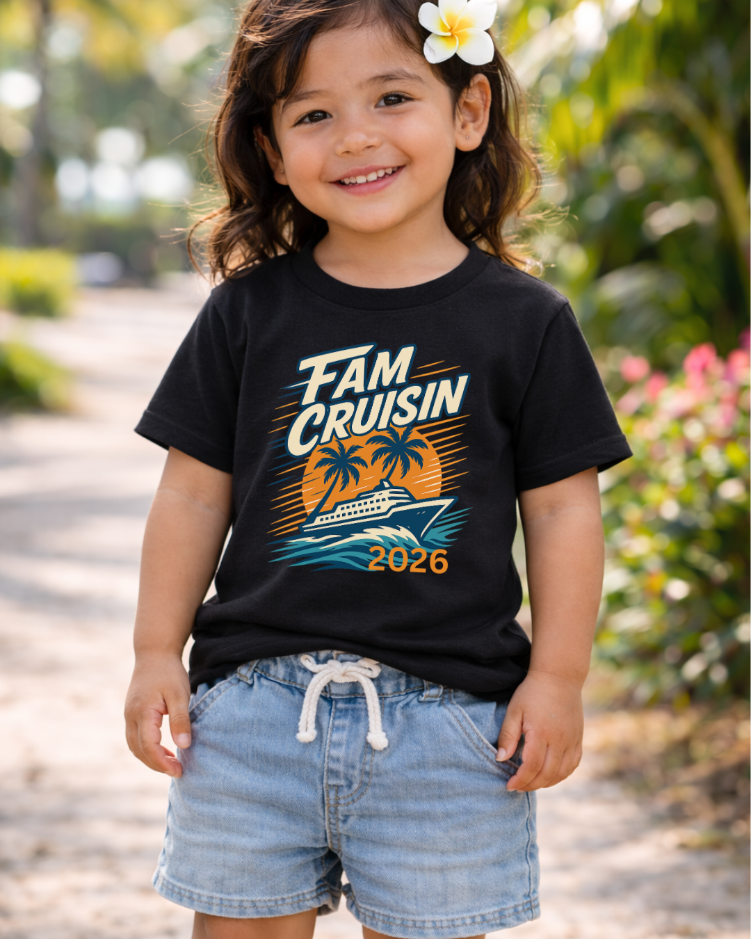 "Fam Cruisin 2026" TODDLER Family Vacation Tee - Family Cruise Tee by Hard Palms