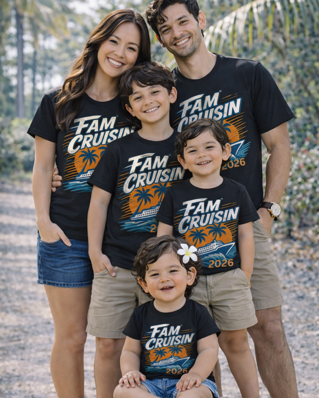 "Fam Cruisin 2026" TODDLER Family Vacation Tee - Family Cruise Tee by Hard Palms