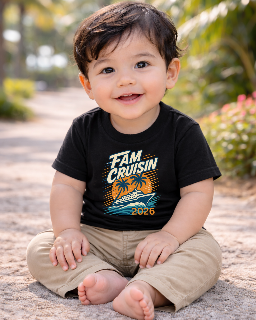 "Fam Cruisin 2026" INFANT Family Vacation Tee - Family Cruise Tee by Hard Palms