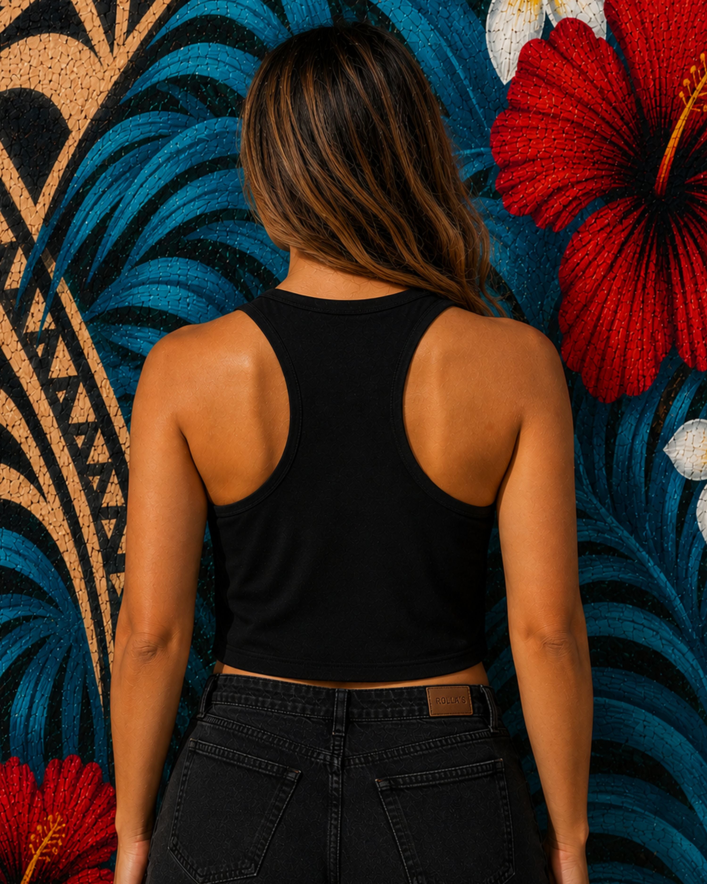 "Hafa Adai" Women's Crop Tank - Black