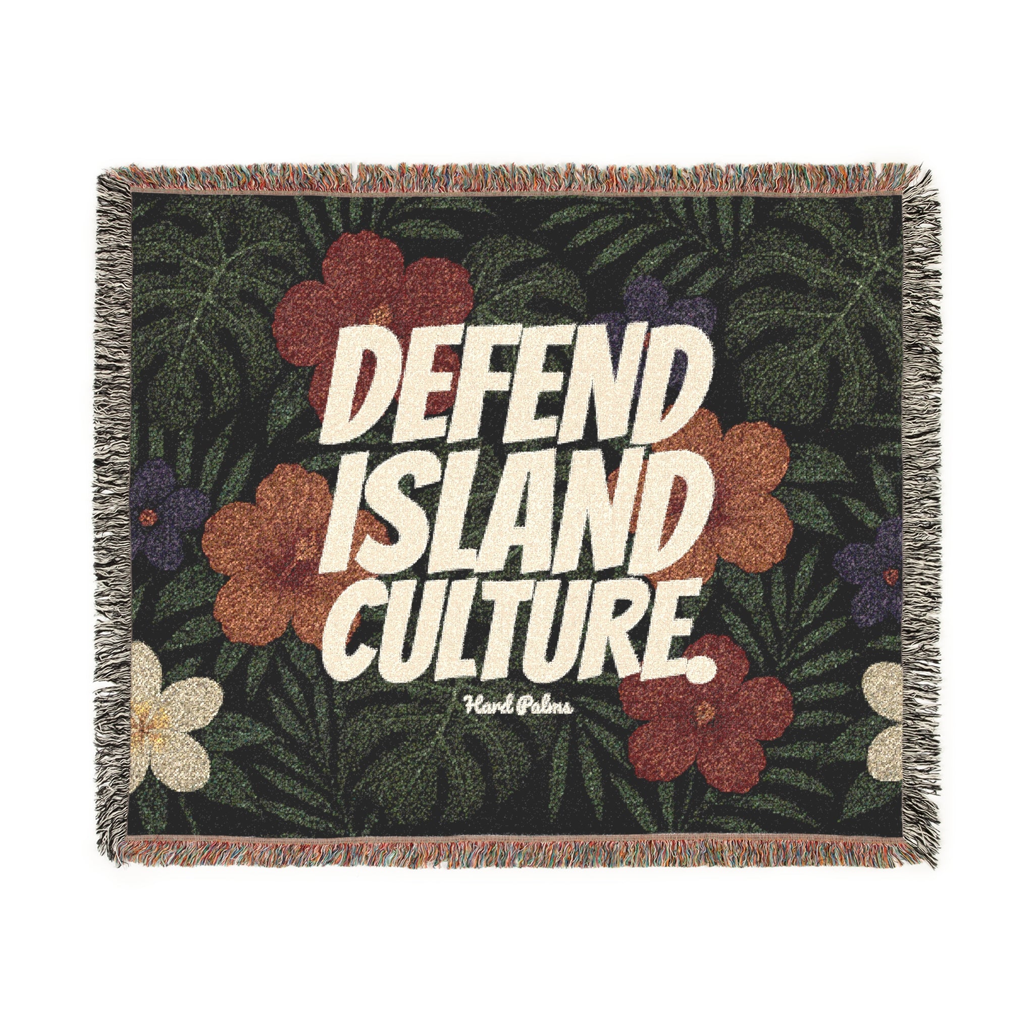 "Defend Island Culture" Woven Blanket – Premium Lifestyle Comfort & Cozy Throw - Black