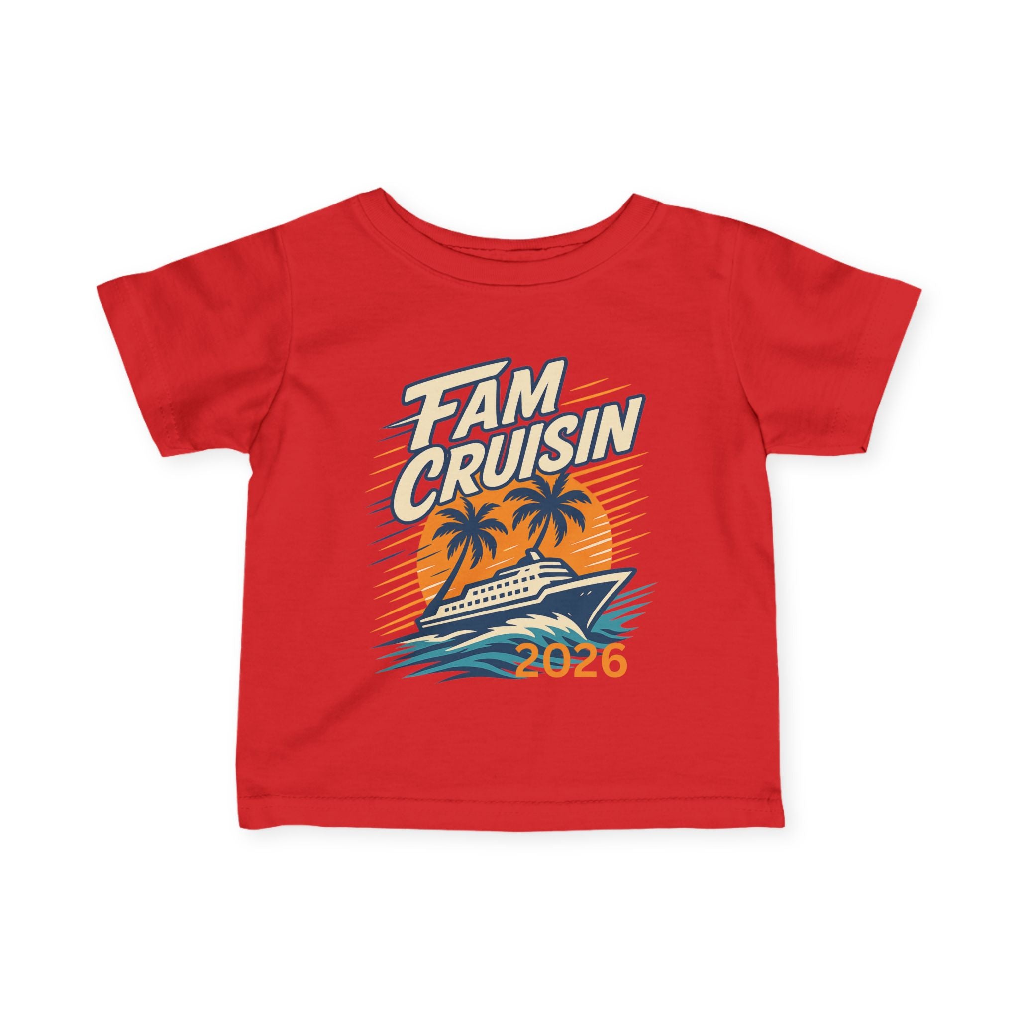 "Fam Cruisin 2026" INFANT Family Vacation Tee - Family Cruise Tee by Hard Palms
