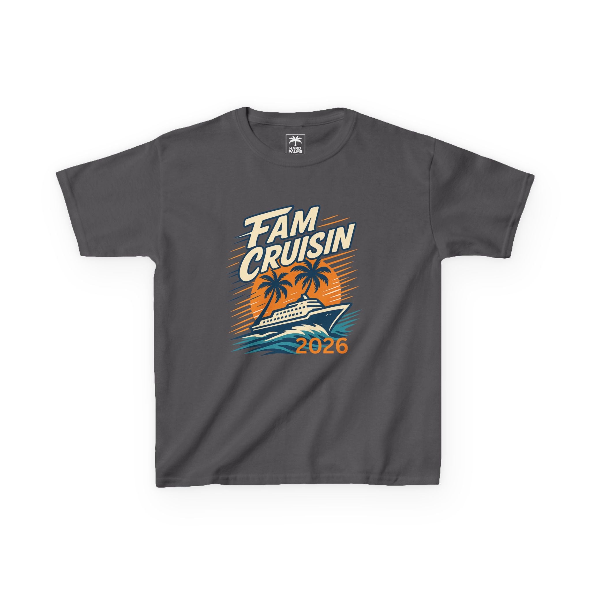 "Fam Cruisin 2026" YOUTH Family Vacation Tee - Family Cruise Tee by Hard Palms