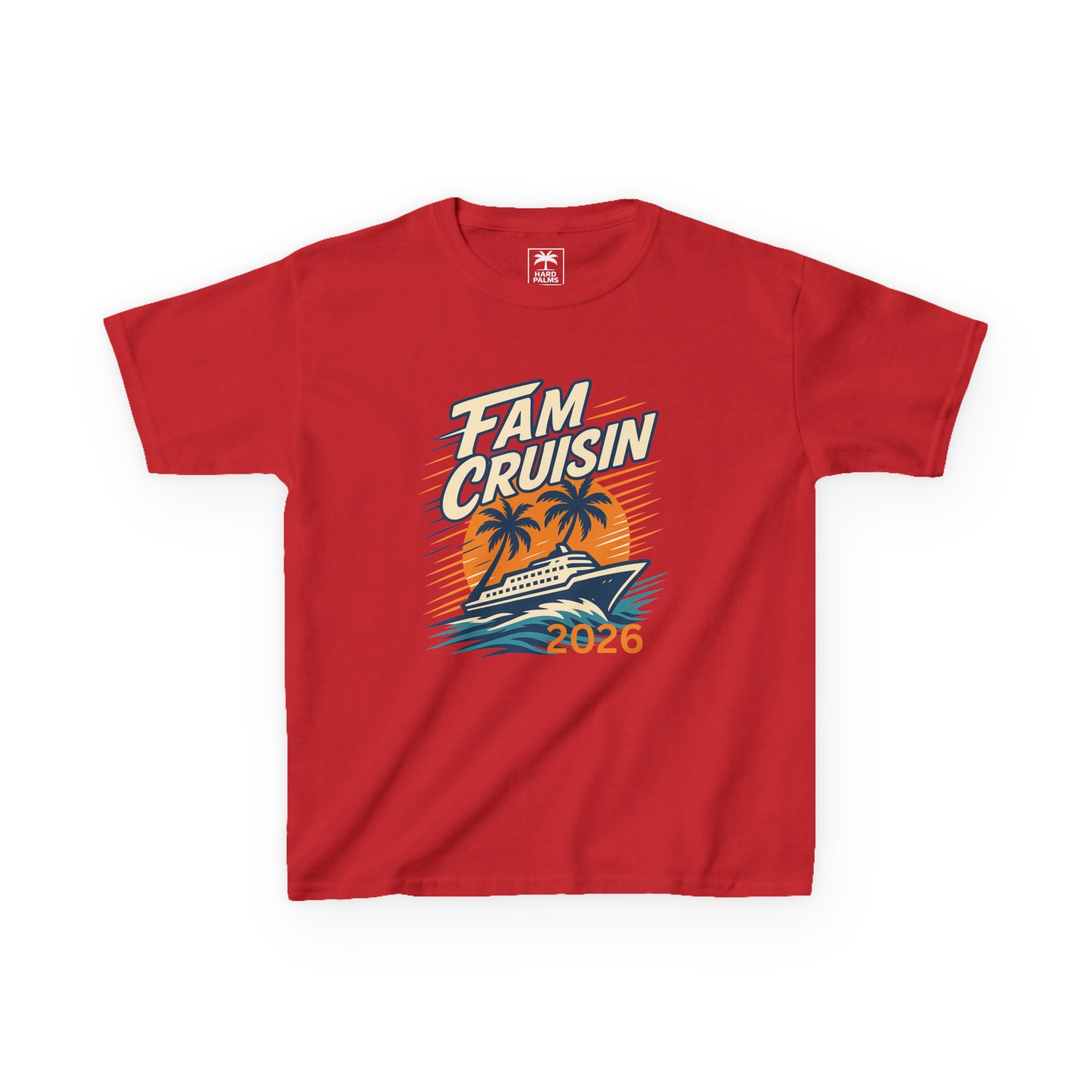 "Fam Cruisin 2026" YOUTH Family Vacation Tee - Family Cruise Tee by Hard Palms