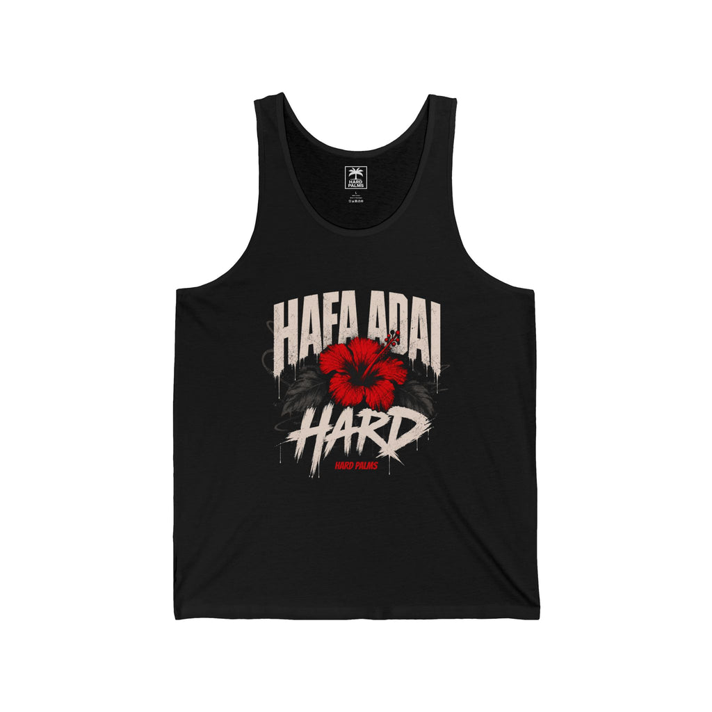 "Hafa Adai Hard" Tank Top by Hard Palms - Black