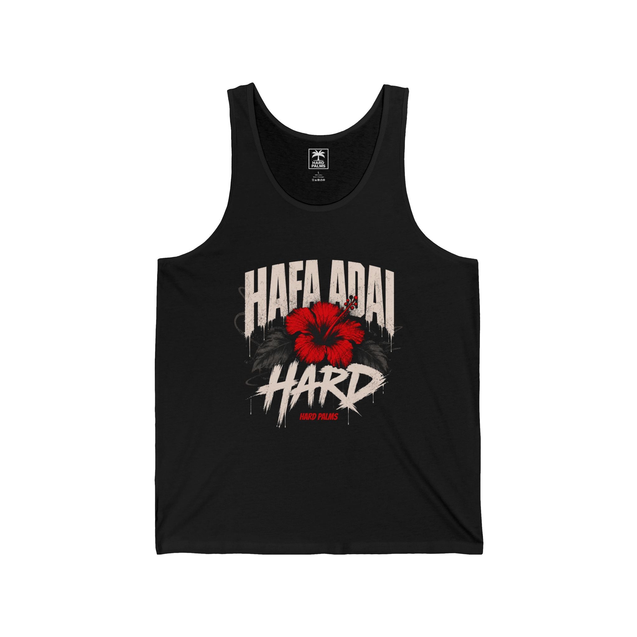 "Hafa Adai Hard" Tank Top by Hard Palms - Black