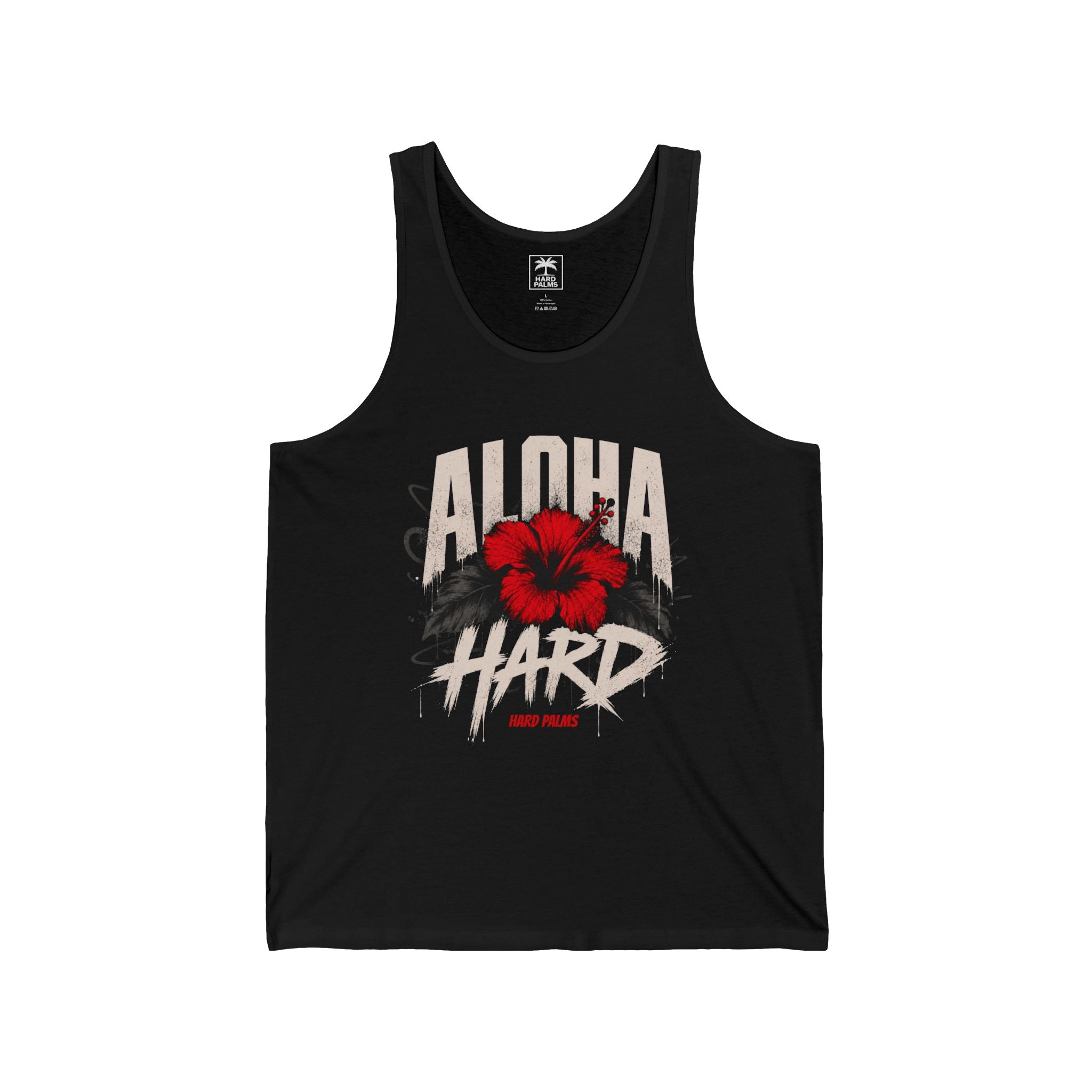 "Aloha Hard" Tank Top by Hard Palms - Black
