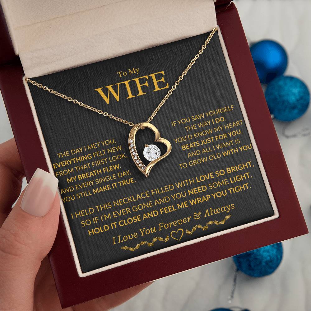 To My Wife Forever Love Necklace (Gold and White Gold Variants)