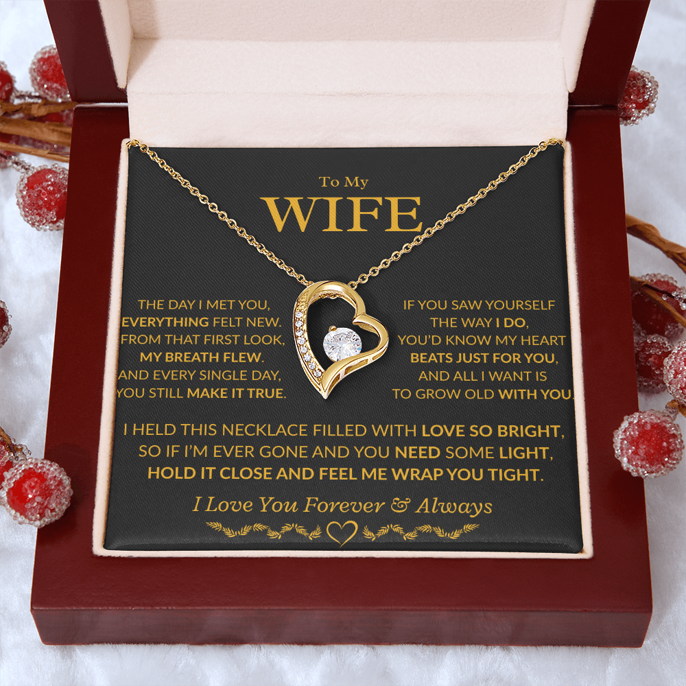 To My Wife Forever Love Necklace (Gold and White Gold Variants)