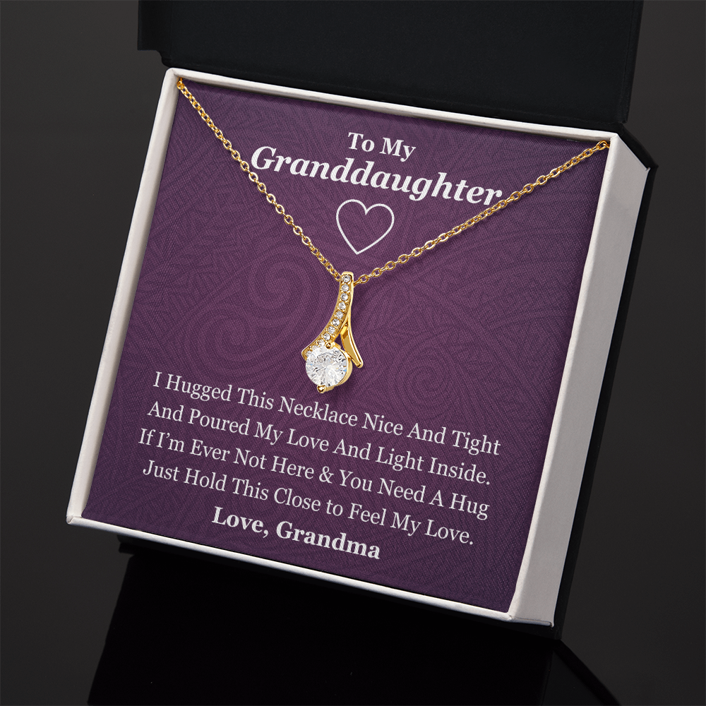 To My Granddaughter Beauty Necklace - From Grandma (Gold and White Gold Variants)
