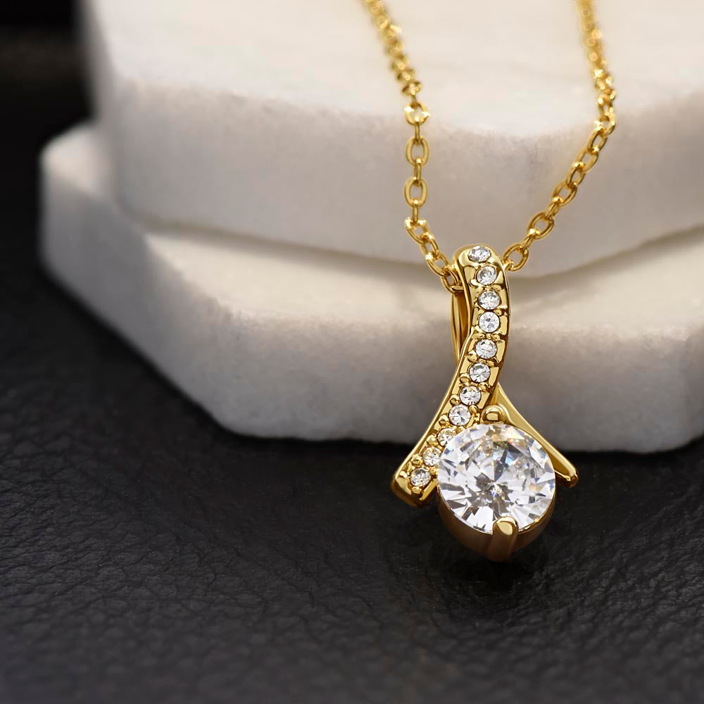 To My Granddaughter Beauty Necklace - From Grandma (Gold and White Gold Variants)