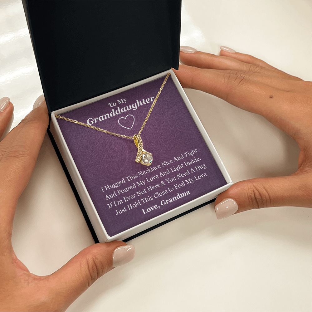 To My Granddaughter Beauty Necklace - From Grandma (Gold and White Gold Variants)