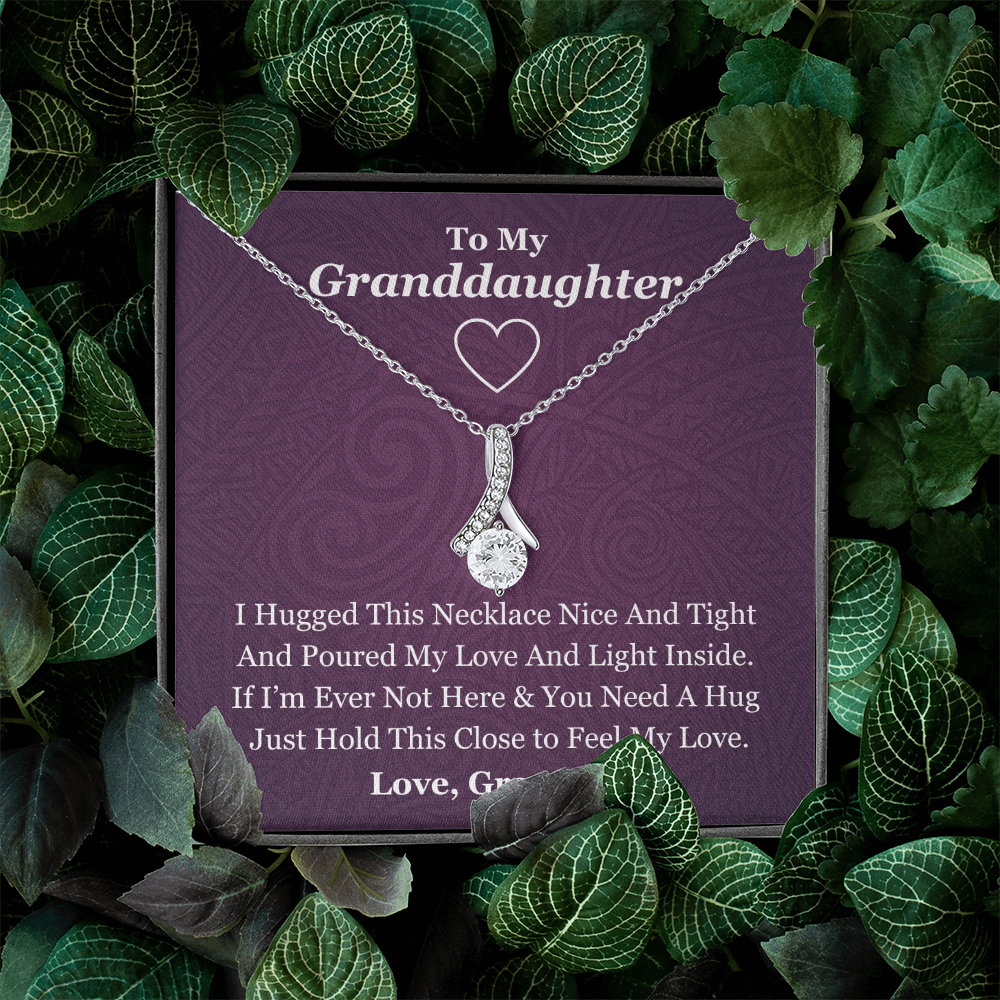 To My Granddaughter Beauty Necklace - From Grandma (Gold and White Gold Variants)