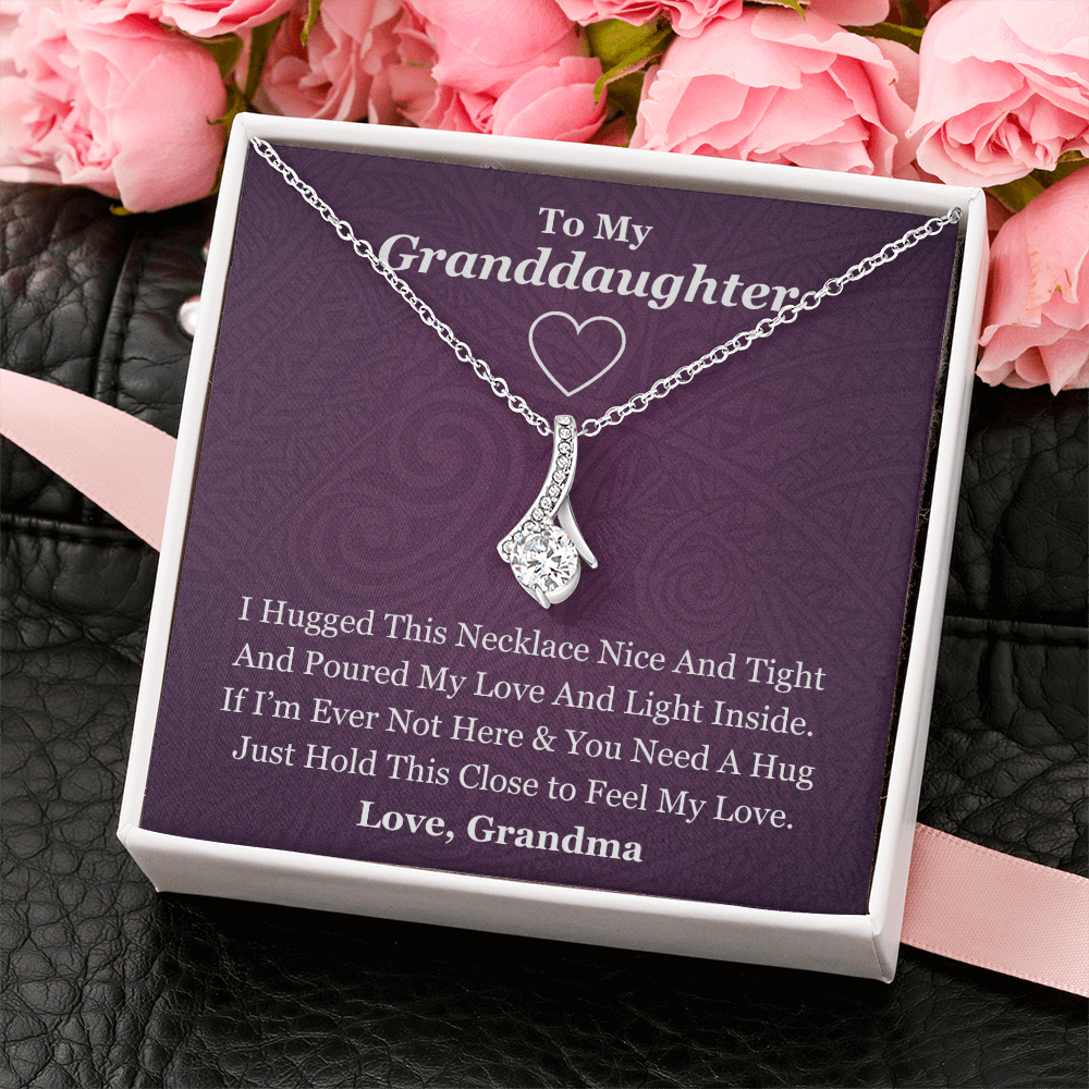 To My Granddaughter Beauty Necklace - From Grandma (Gold and White Gold Variants)