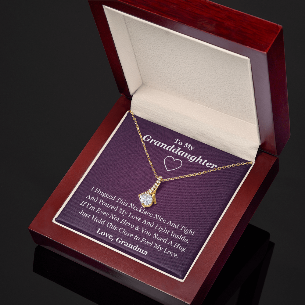 To My Granddaughter Beauty Necklace - From Grandma (Gold and White Gold Variants)