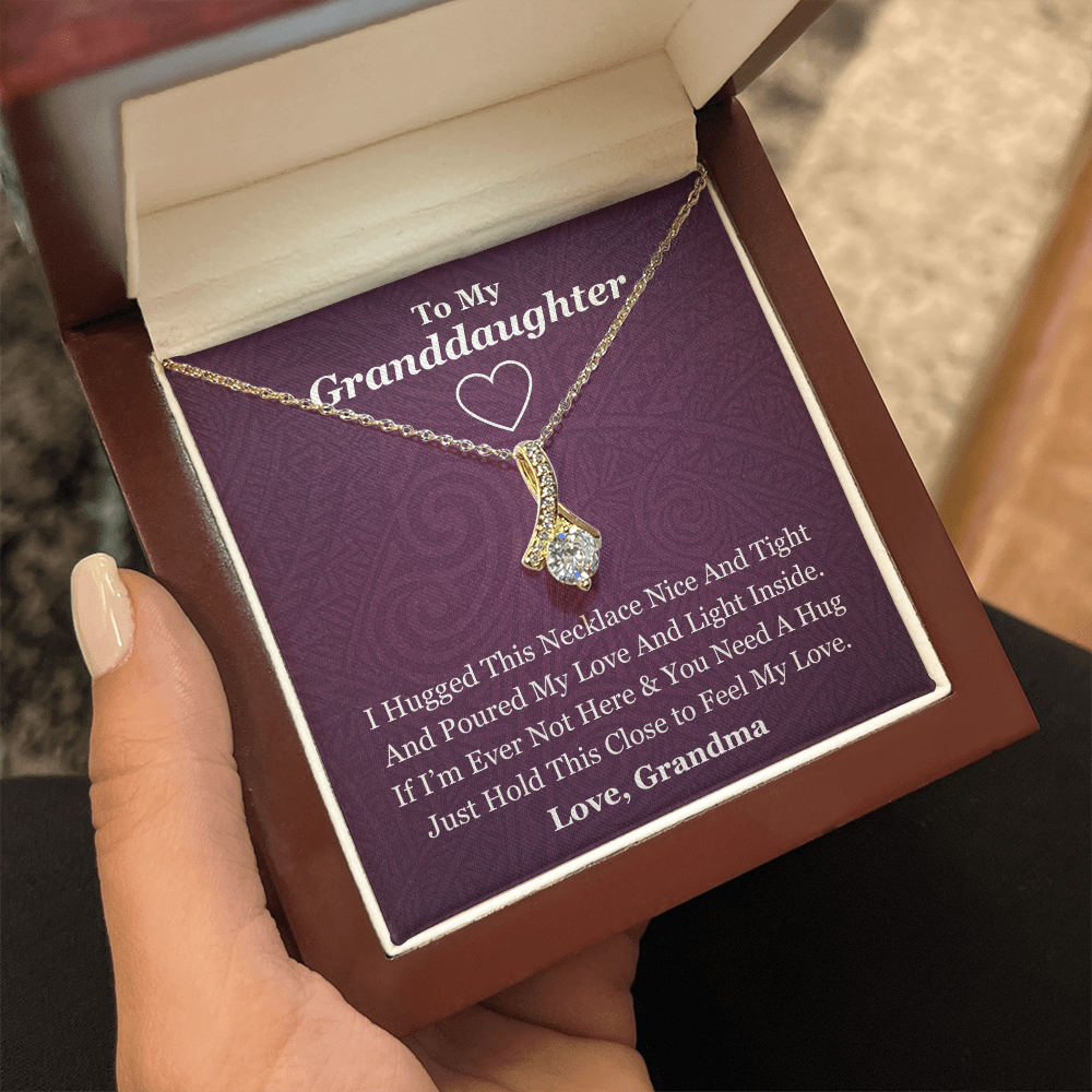 To My Granddaughter Beauty Necklace - From Grandma (Gold and White Gold Variants)